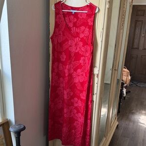 Blue Ginger Red Floral Maxi Dress